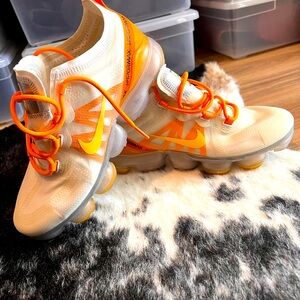 Orange and white vapor Max